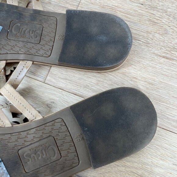 Circus Sam Edelman Womens Canyon Thong Sandal Size 9.5 Almond Patent Neutral - Picture 6 of 8